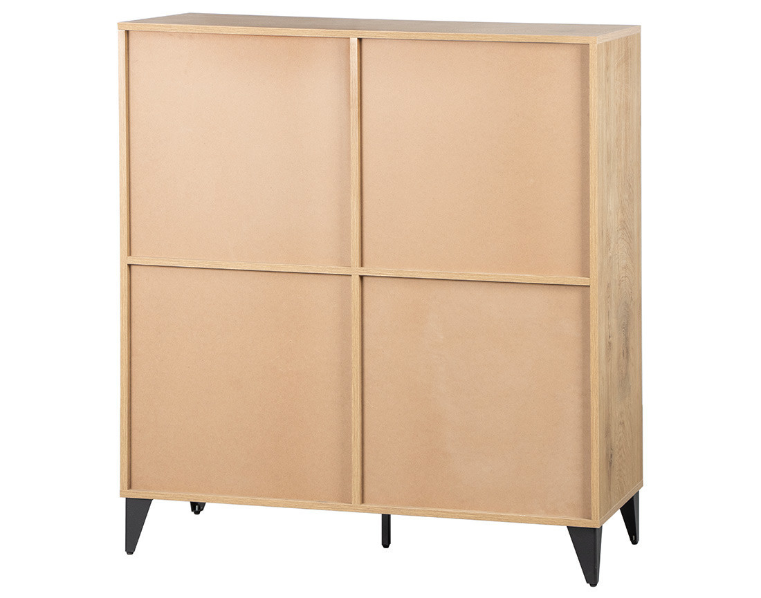 Buffet haut bois et métal noir 100x112 cm Tribeca