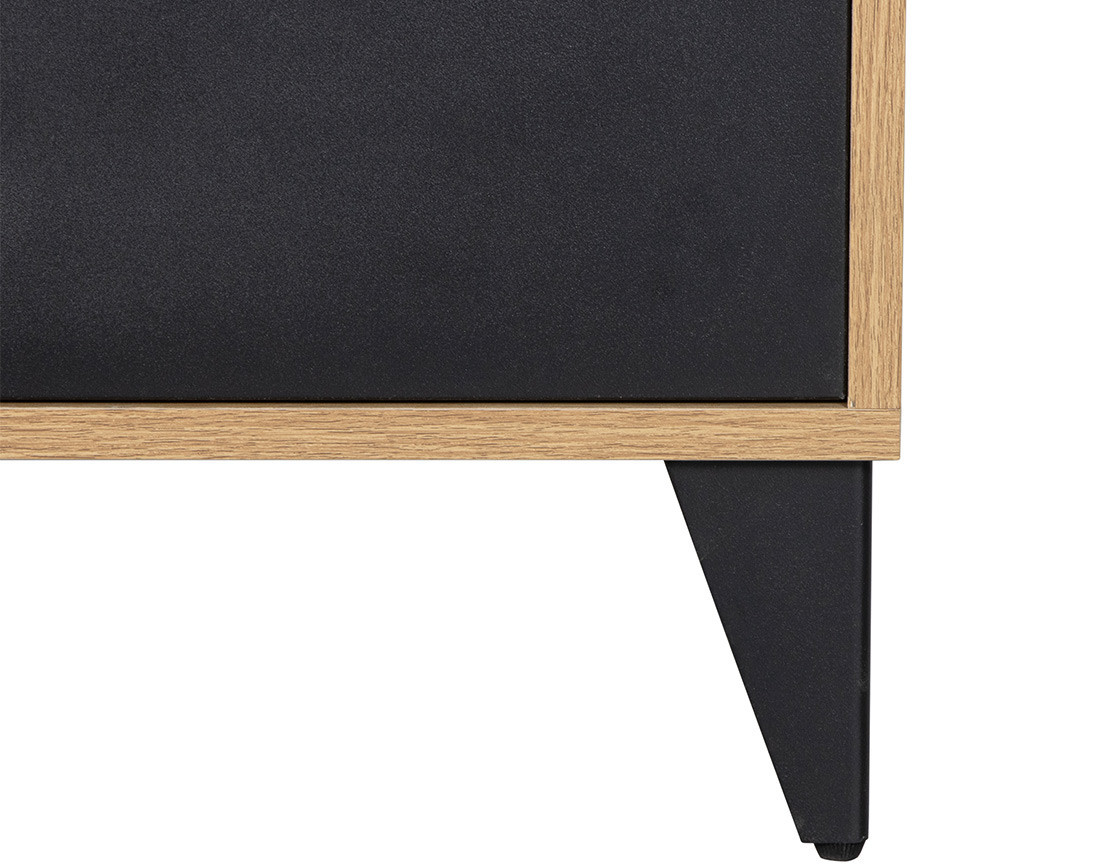 Buffet haut bois et métal noir 100x112 cm Tribeca