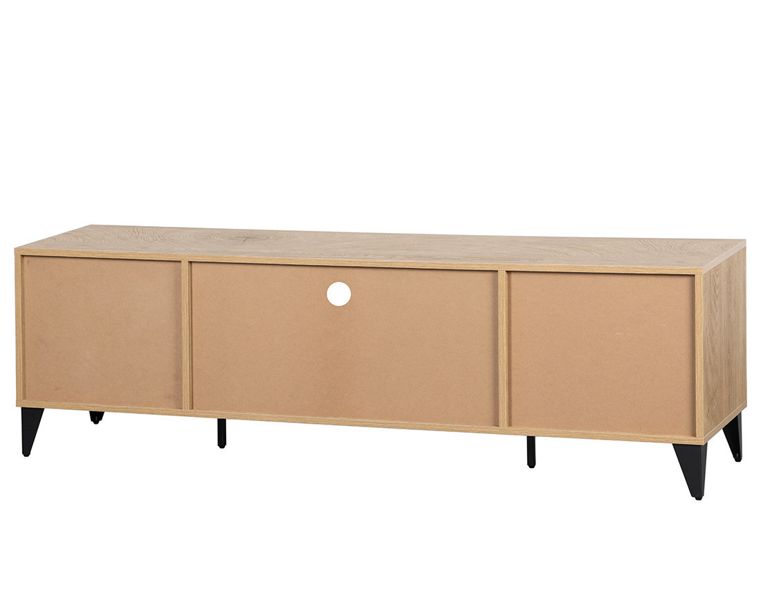 Meuble tv bois et métal noir 160 cm Tribeca