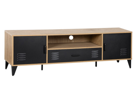 Meuble tv bois et métal noir 160 cm Tribeca