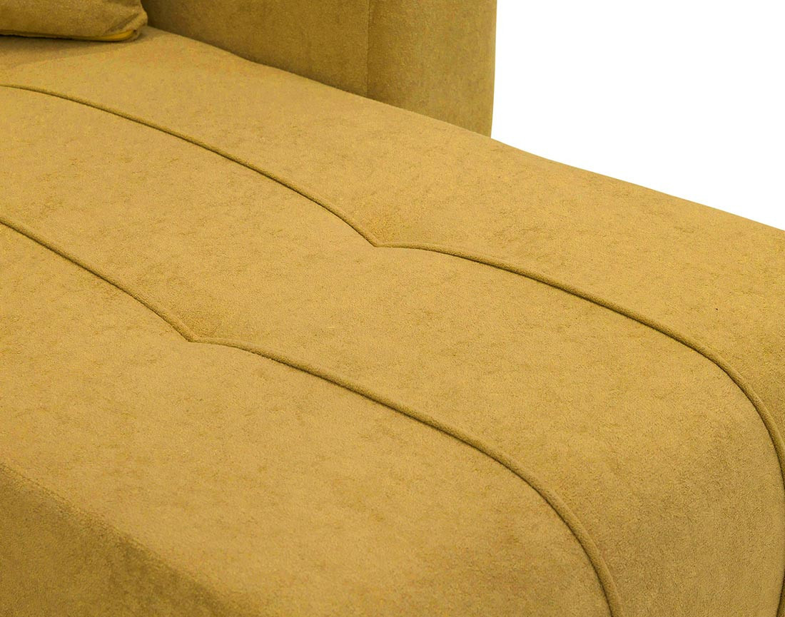 Canapé panoramique en U 7 places convertible avec coffre en tissu Nicole