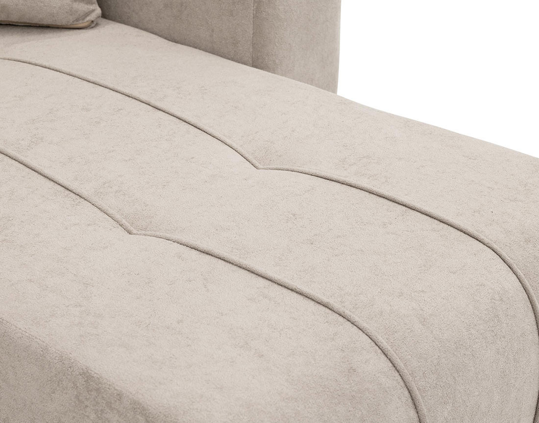 Canapé panoramique en U 7 places convertible avec coffre en tissu Nicole