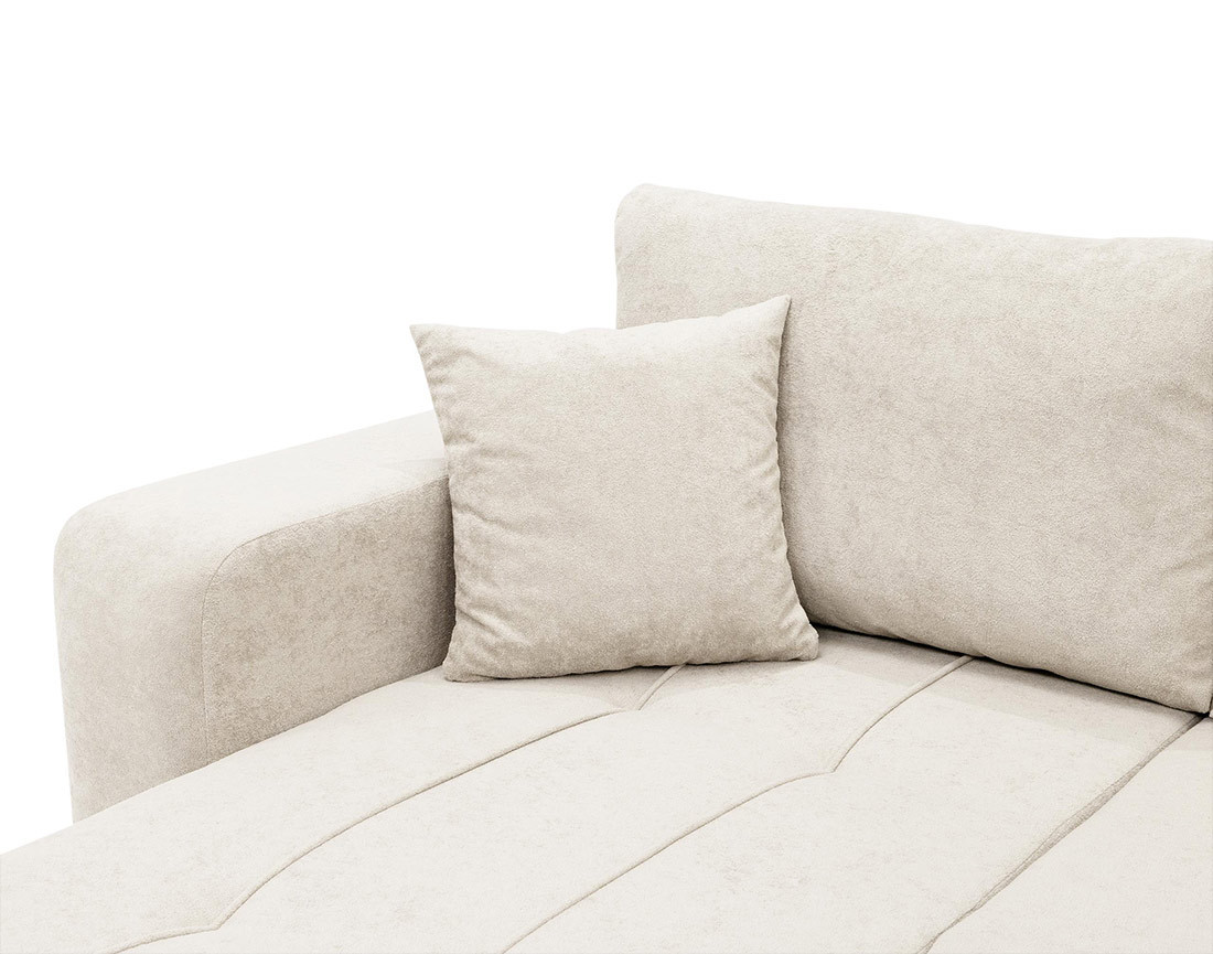 Canapé panoramique en U 7 places convertible avec coffre en tissu Nicole