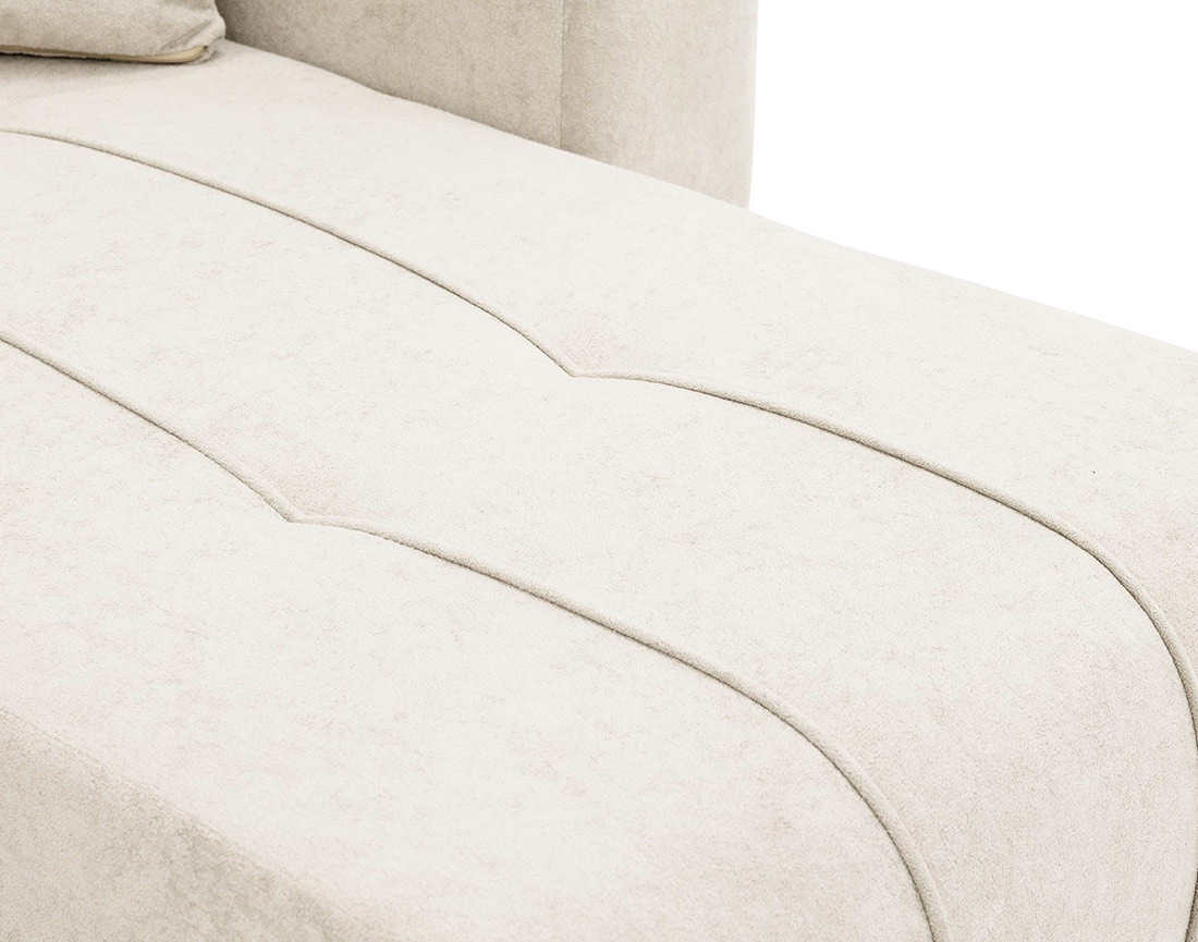 Canapé panoramique en U 7 places convertible avec coffre en tissu Nicole