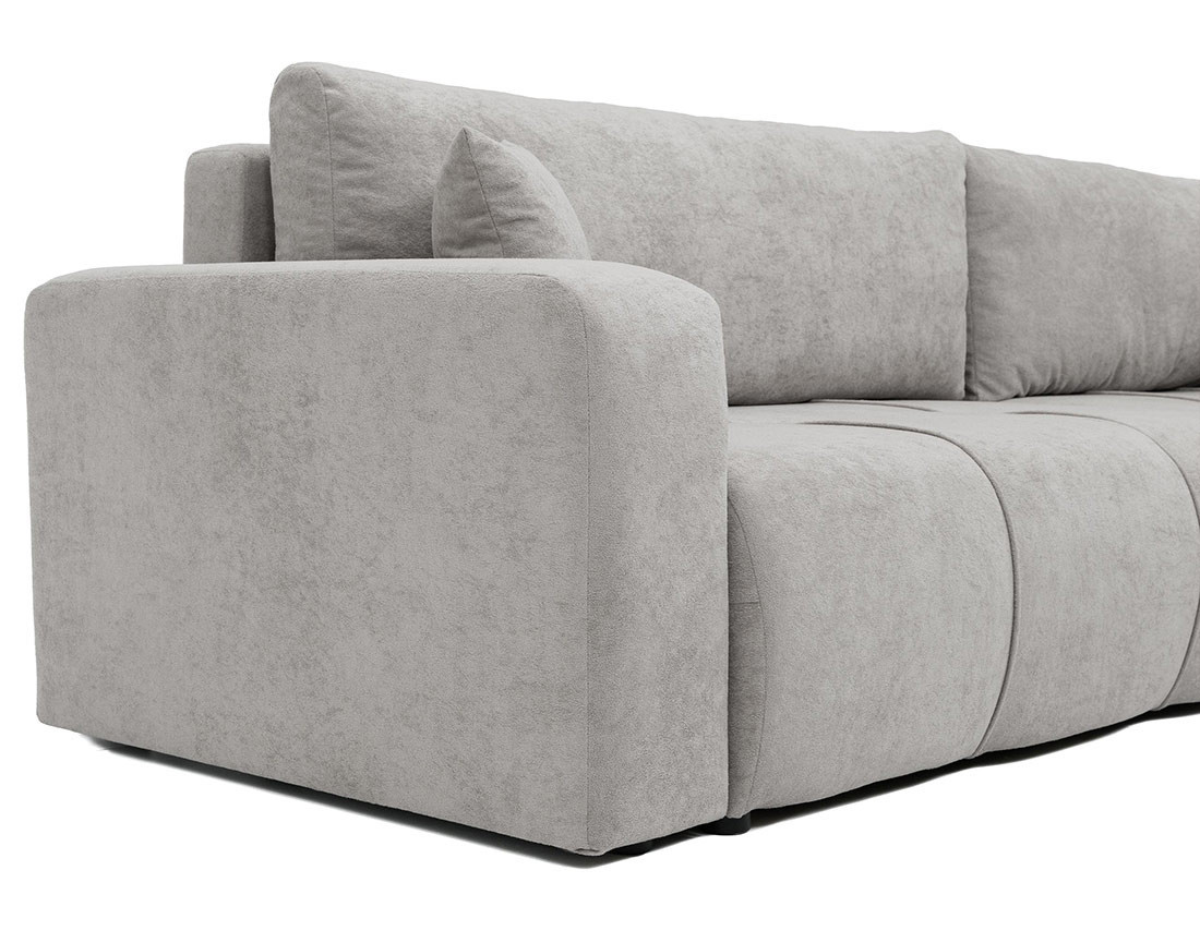 Canapé d'angle réversible 5 places convertible avec coffre en tissu Nicole Canapé d'angle réversible 5 places convertible avec coffre en tissu Nicole