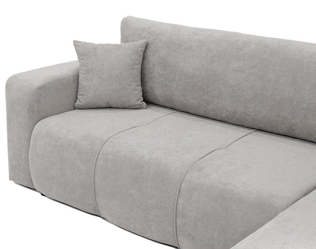 Canapé d'angle réversible 5 places convertible avec coffre en tissu Nicole Canapé d'angle réversible 5 places convertible avec coffre en tissu Nicole