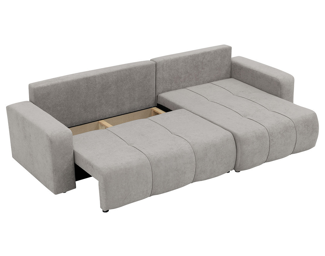 Canapé d'angle réversible 5 places convertible avec coffre en tissu Nicole Canapé d'angle réversible 5 places convertible avec coffre en tissu Nicole