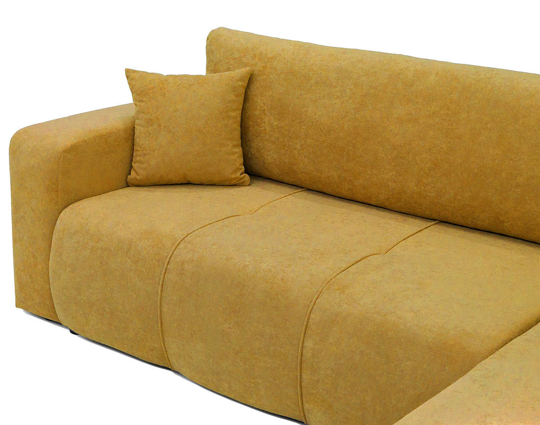 Canapé d'angle réversible 5 places convertible avec coffre en tissu Nicole