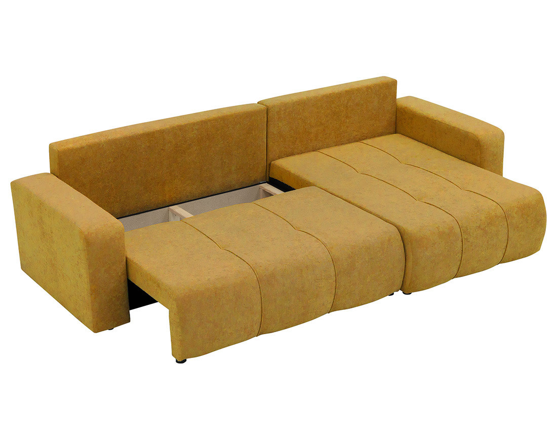 Canapé d'angle réversible 5 places convertible avec coffre en tissu Nicole