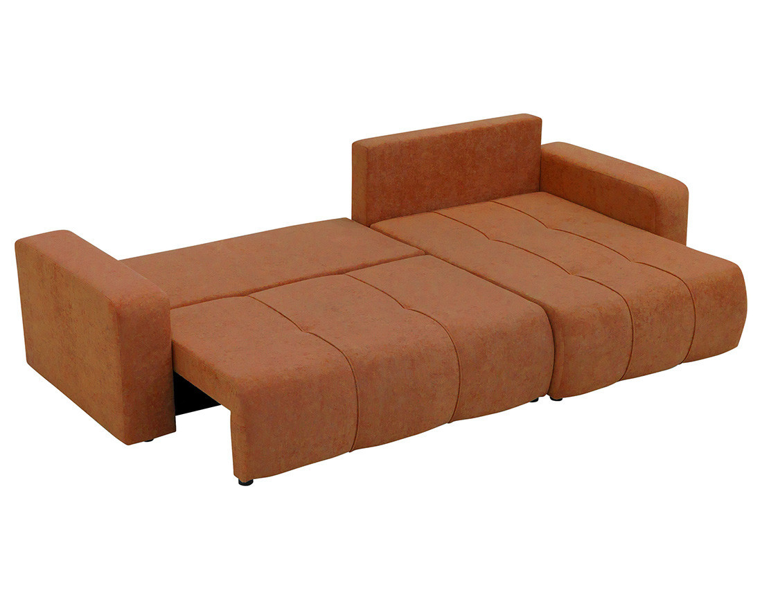 Canapé d'angle réversible 5 places convertible avec coffre en tissu Nicole