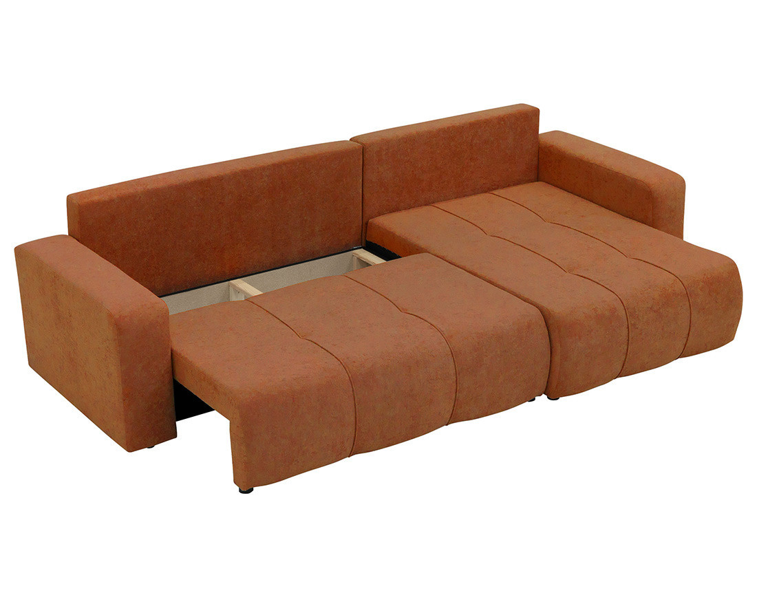 Canapé d'angle réversible 5 places convertible avec coffre en tissu Nicole