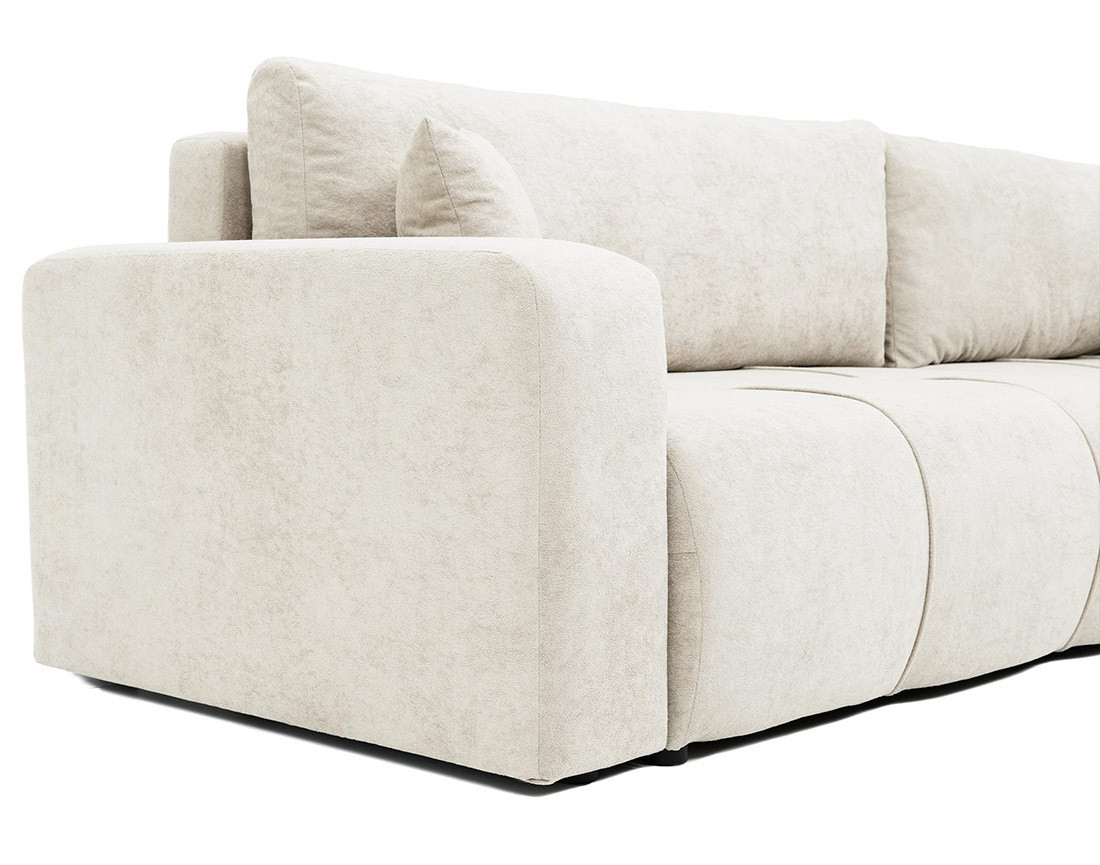 Canapé d'angle réversible 5 places convertible avec coffre en tissu Nicole Canapé d'angle réversible 5 places convertible avec coffre en tissu Nicole