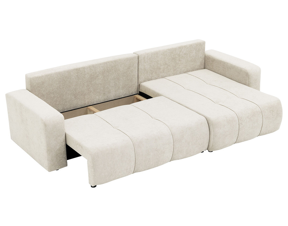 Canapé d'angle réversible 5 places convertible avec coffre en tissu Nicole Canapé d'angle réversible 5 places convertible avec coffre en tissu Nicole