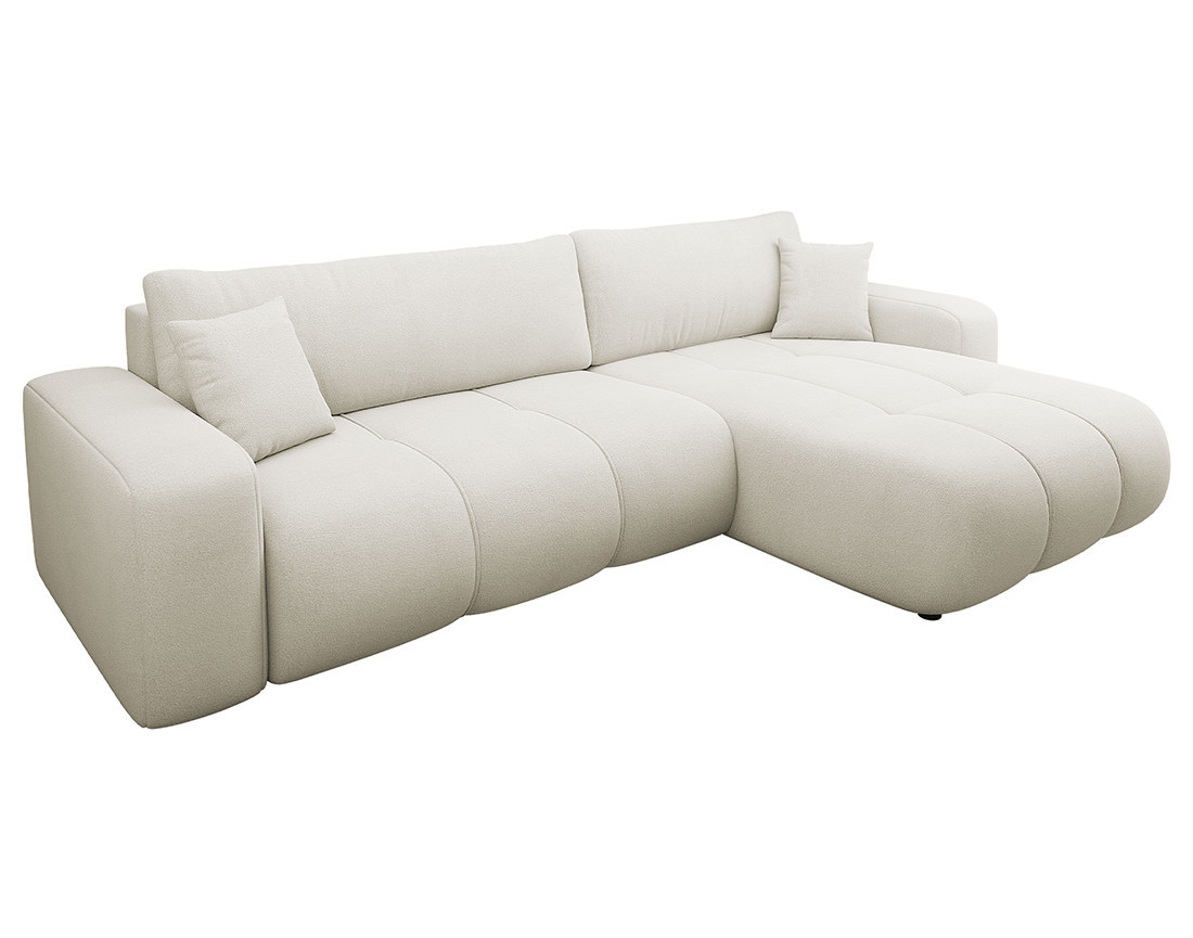 Canapé d'angle réversible 5 places convertible avec coffre en tissu Nicole Canapé d'angle réversible 5 places convertible avec coffre en tissu Nicole