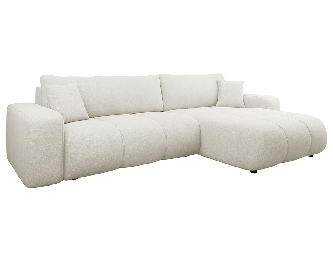Canapé d'angle réversible 5 places convertible avec coffre en tissu Nicole Canapé d'angle réversible 5 places convertible avec coffre en tissu Nicole