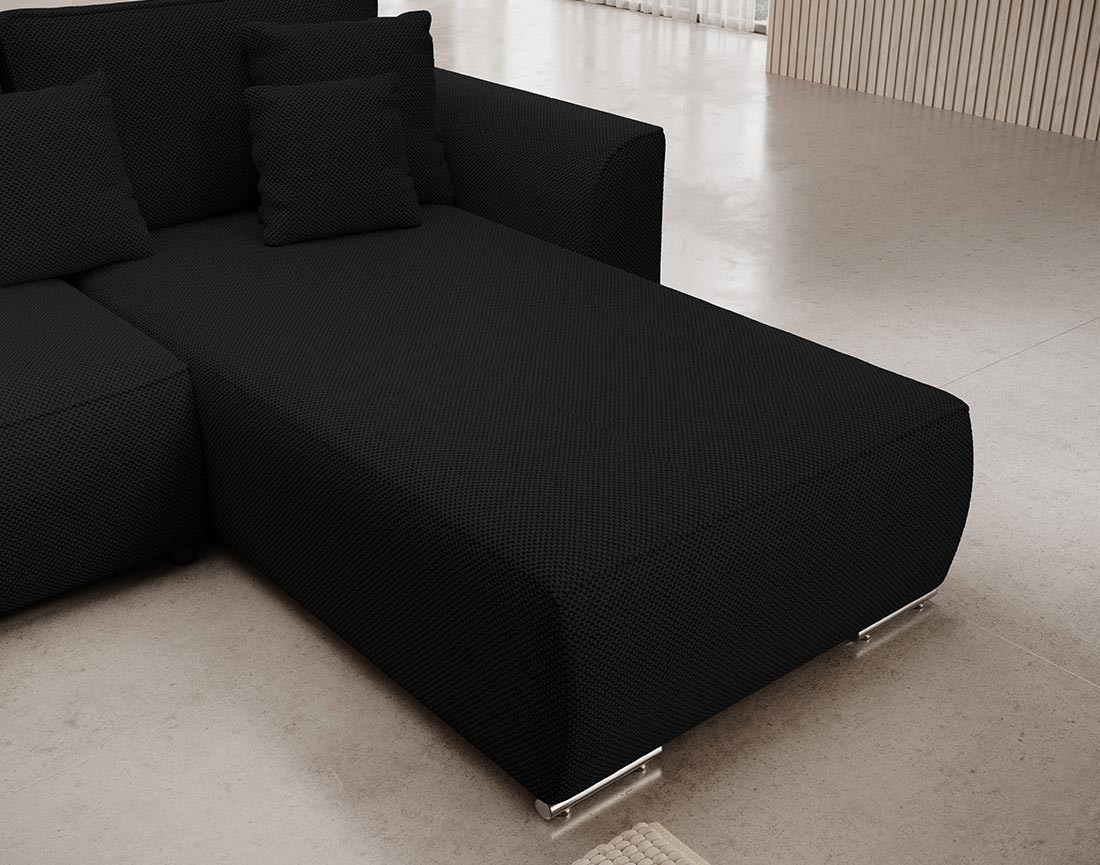 Canapé panoramique en U 7 places convertible avec coffre en tissu texturé Gabriel Canapé panoramique en U 7 places convertible avec coffre en tissu texturé Gabriel