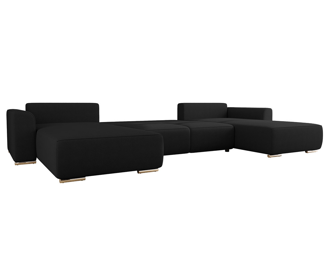 Canapé panoramique en U 7 places convertible avec coffre en tissu texturé Gabriel Canapé panoramique en U 7 places convertible avec coffre en tissu texturé Gabriel