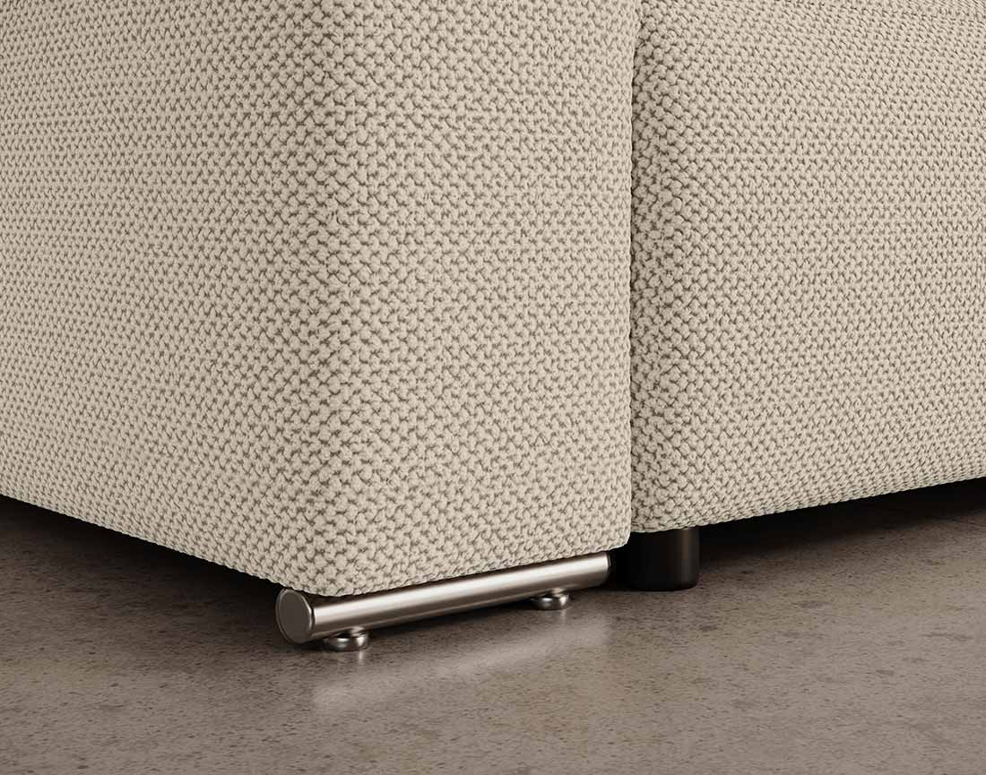 Canapé panoramique en U 7 places convertible avec coffre en tissu texturé Gabriel