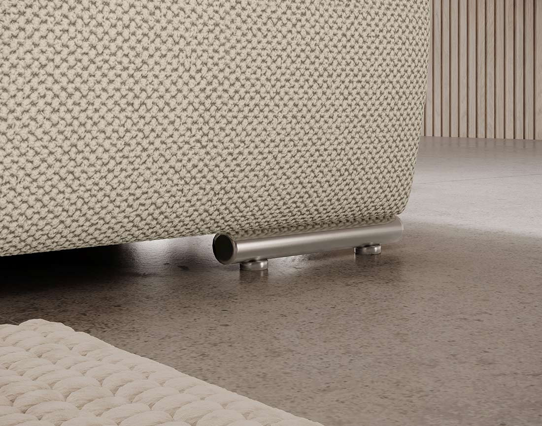 Canapé panoramique en U 7 places convertible avec coffre en tissu texturé Gabriel