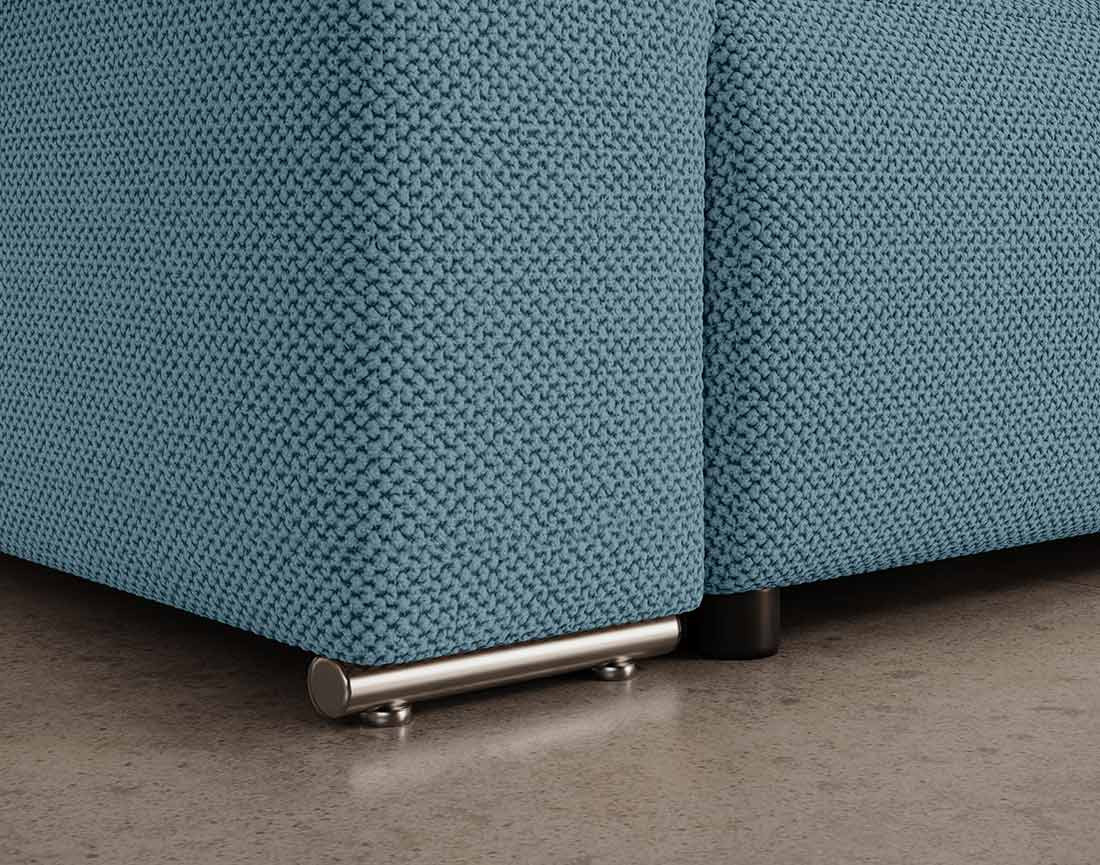 Canapé panoramique en U 7 places convertible avec coffre en tissu texturé Gabriel