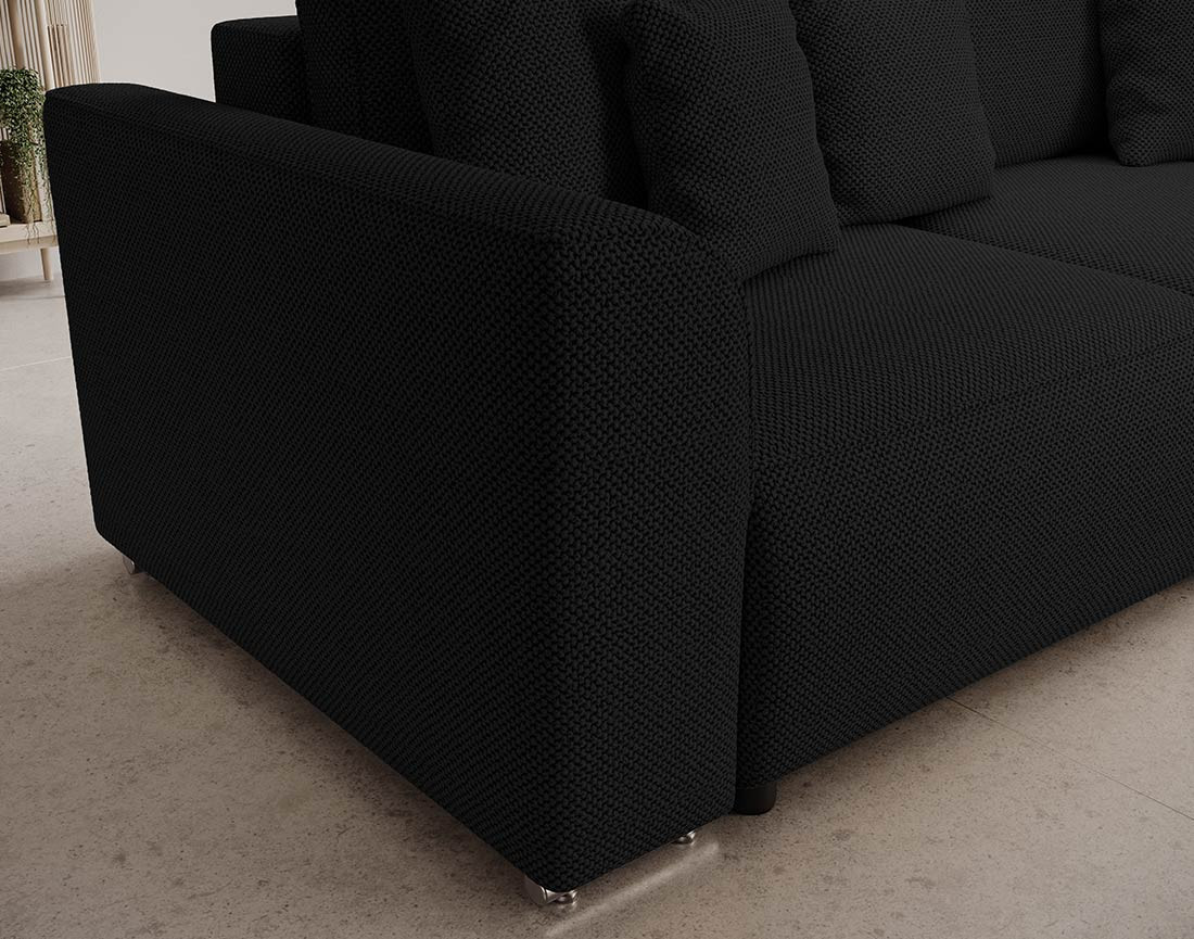 Canapé panoramique en U 7 places convertible avec coffre en tissu texturé Gabriel Canapé panoramique en U 7 places convertible avec coffre en tissu texturé Gabriel