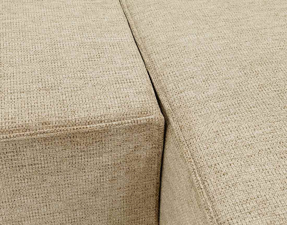 Canapé panoramique en U 7 places convertible avec coffre en tissu texturé Cezanne
