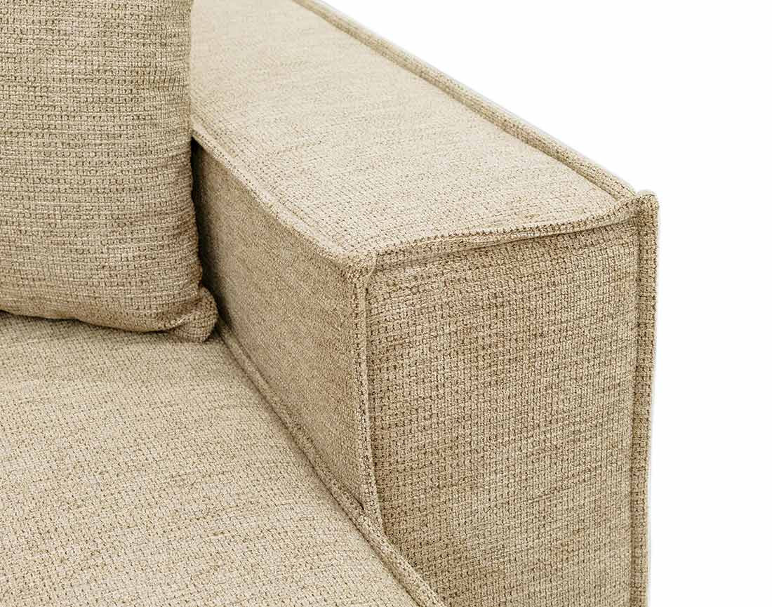 Canapé panoramique en U 7 places convertible avec coffre en tissu texturé Cezanne