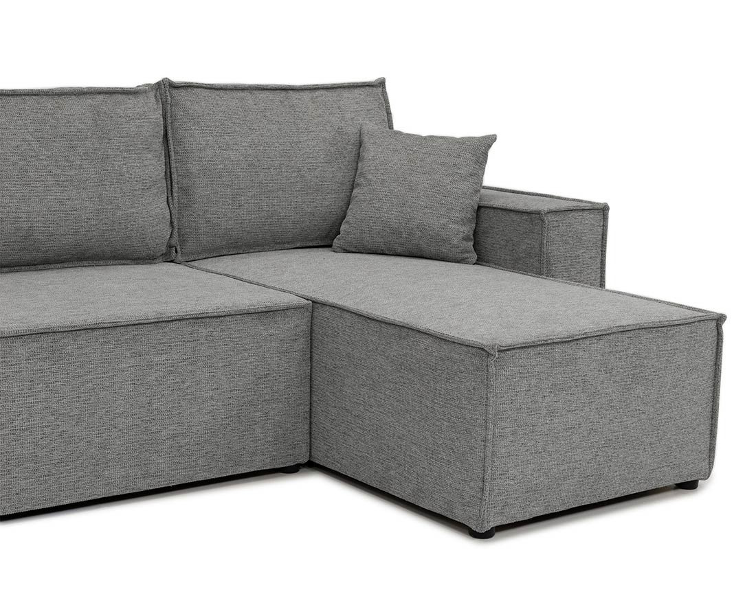 Canapé panoramique en U 7 places convertible avec coffre en tissu texturé Cezanne