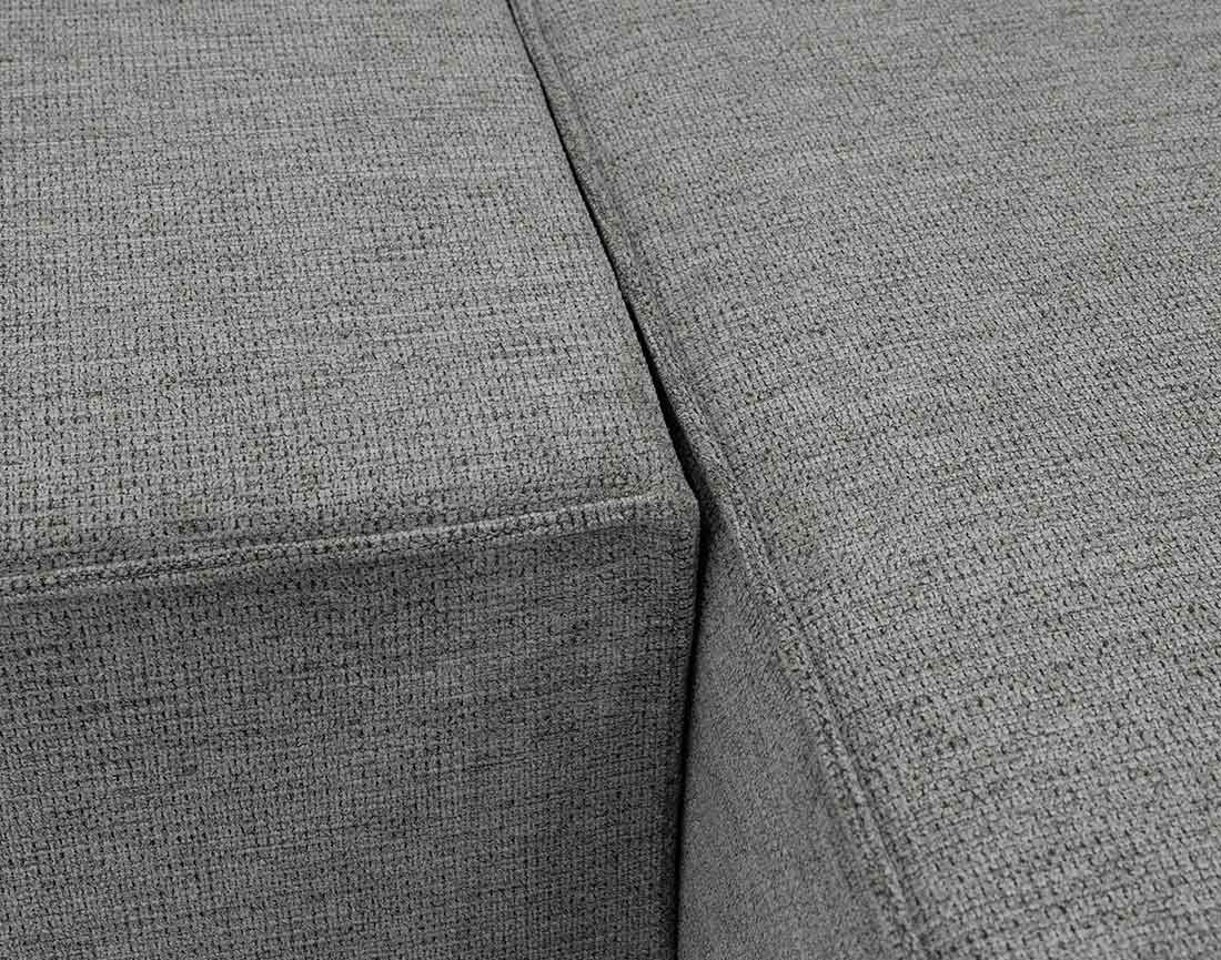 Canapé panoramique en U 7 places convertible avec coffre en tissu texturé Cezanne