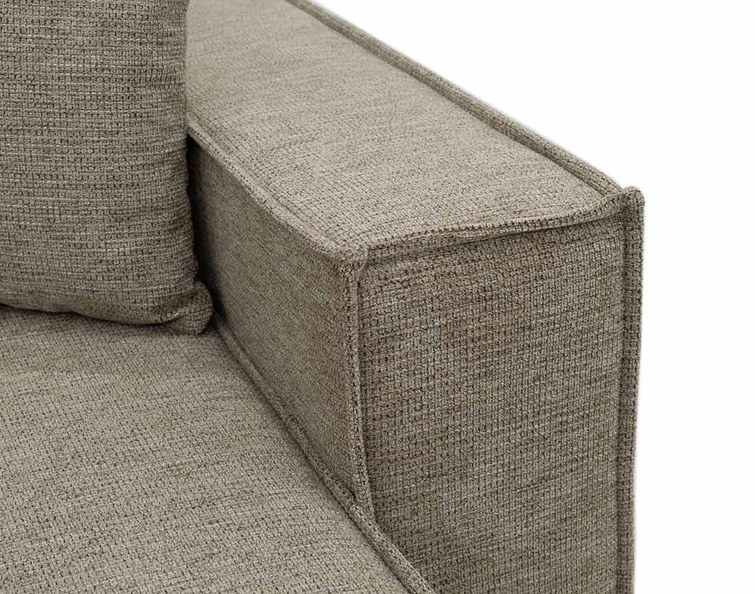 Canapé panoramique en U 7 places convertible avec coffre en tissu texturé Cezanne
