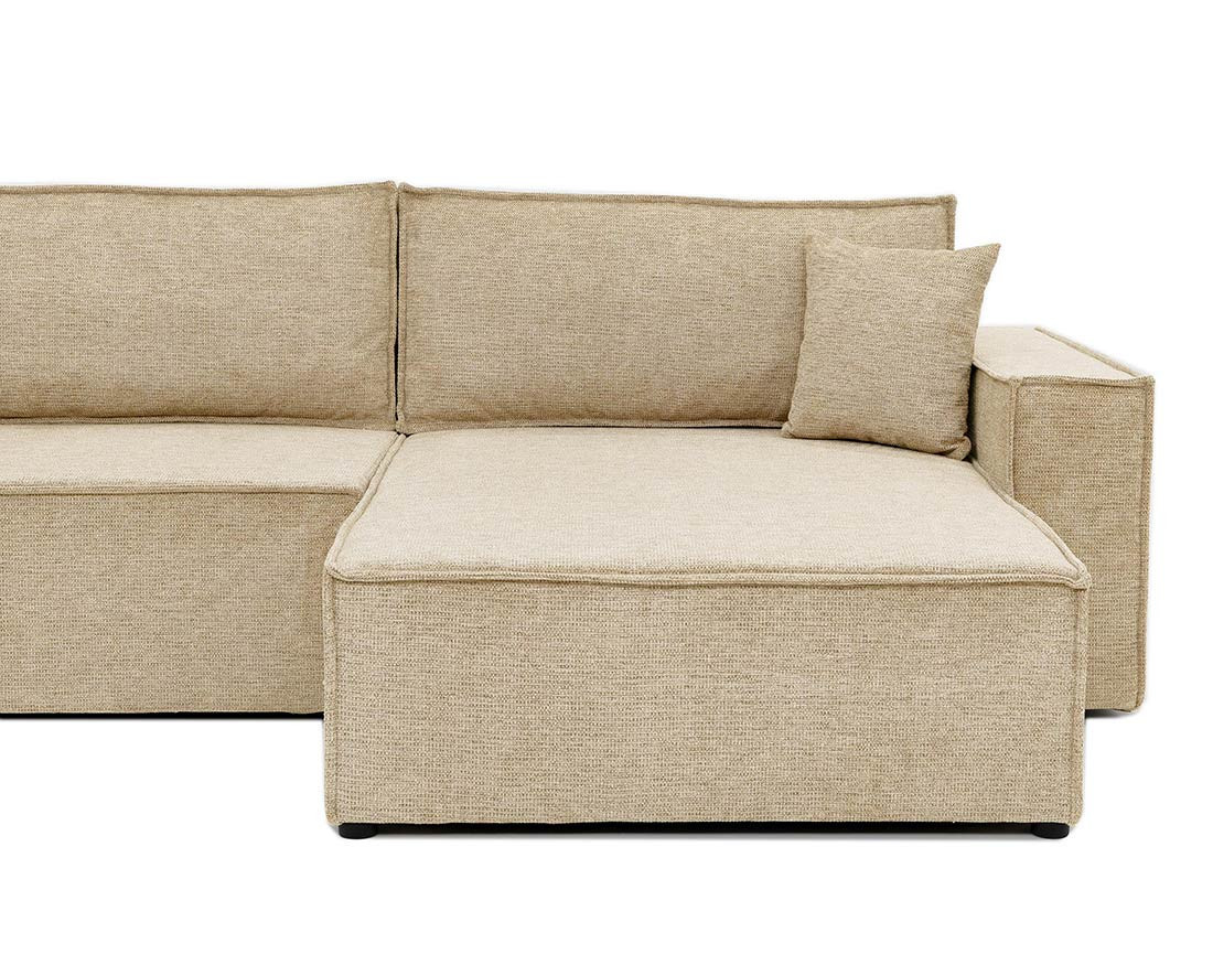 Canapé d'angle réversible 5 places convertible avec coffre en tissu texturé Cezanne Canapé d'angle réversible 5 places convertible avec coffre en tissu texturé Cezanne