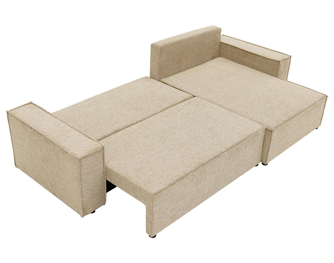 Canapé d'angle réversible 5 places convertible avec coffre en tissu texturé Cezanne Canapé d'angle réversible 5 places convertible avec coffre en tissu texturé Cezanne