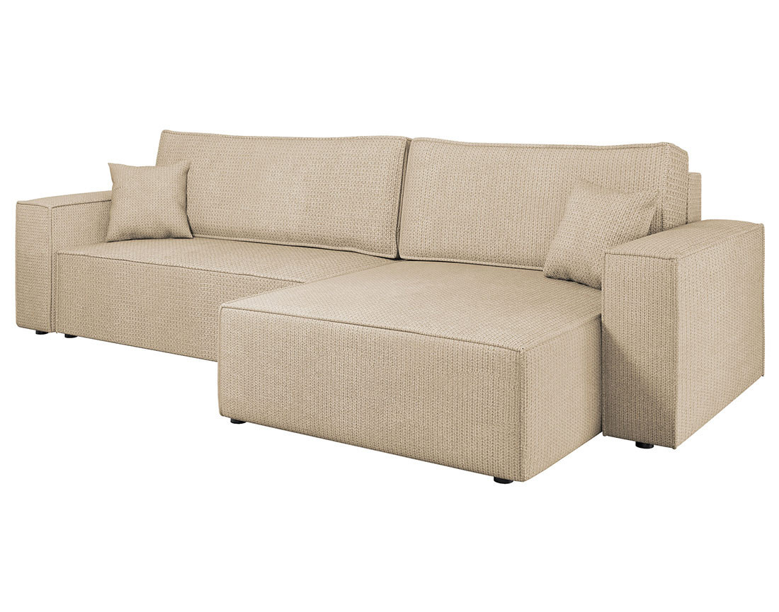 Canapé d'angle réversible 5 places convertible avec coffre en tissu texturé Cezanne Canapé d'angle réversible 5 places convertible avec coffre en tissu texturé Cezanne