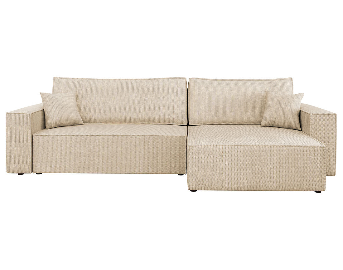 Canapé d'angle réversible 5 places convertible avec coffre en tissu texturé Cezanne Canapé d'angle réversible 5 places convertible avec coffre en tissu texturé Cezanne