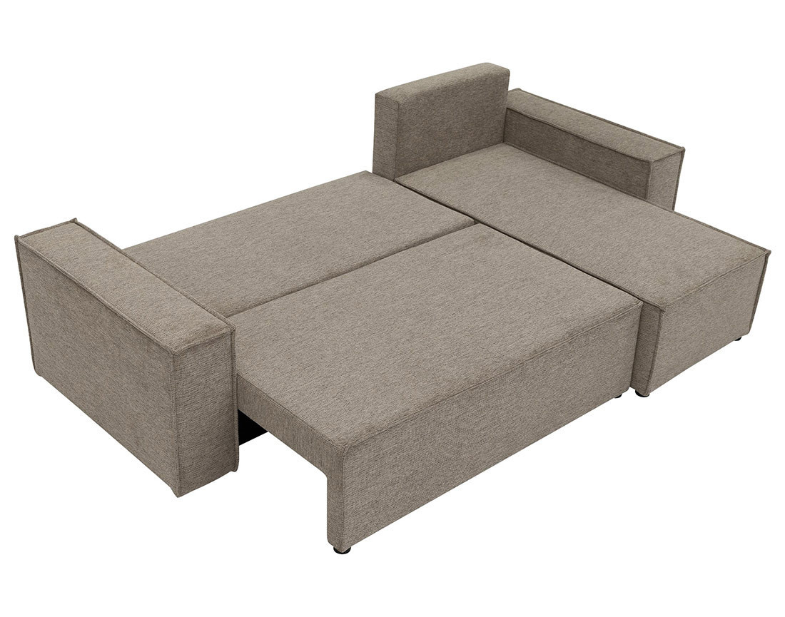 Canapé d'angle réversible 4 places convertible avec coffre en tissu texturé Cezanne