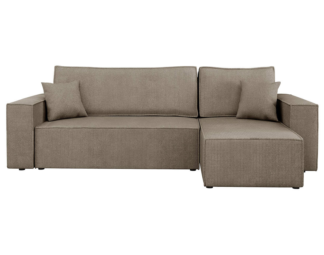 Canapé d'angle réversible 4 places convertible avec coffre en tissu texturé Cezanne