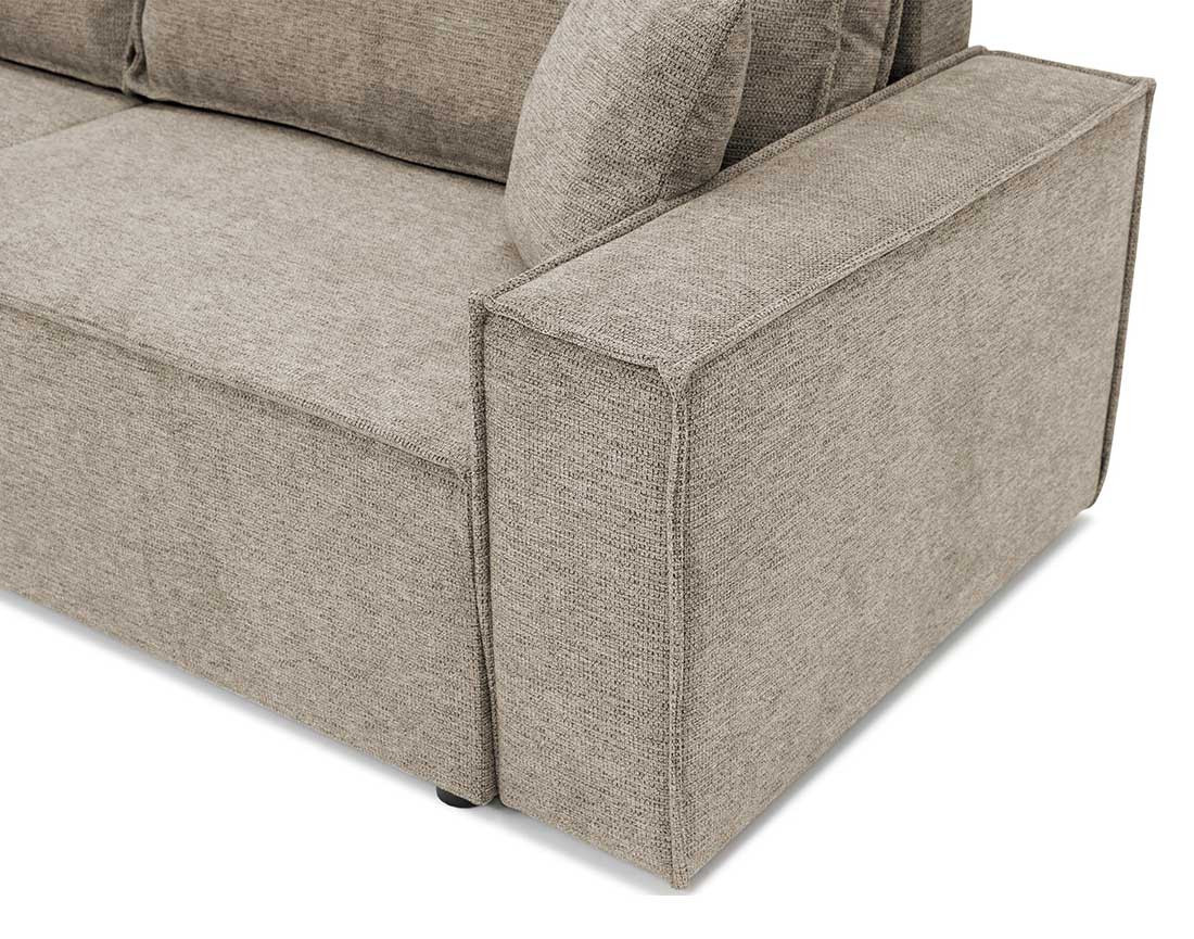 Canapé droit 3 places convertible avec coffre en tissu texturé Cezanne Canapé droit 3 places convertible avec coffre en tissu texturé Cezanne
