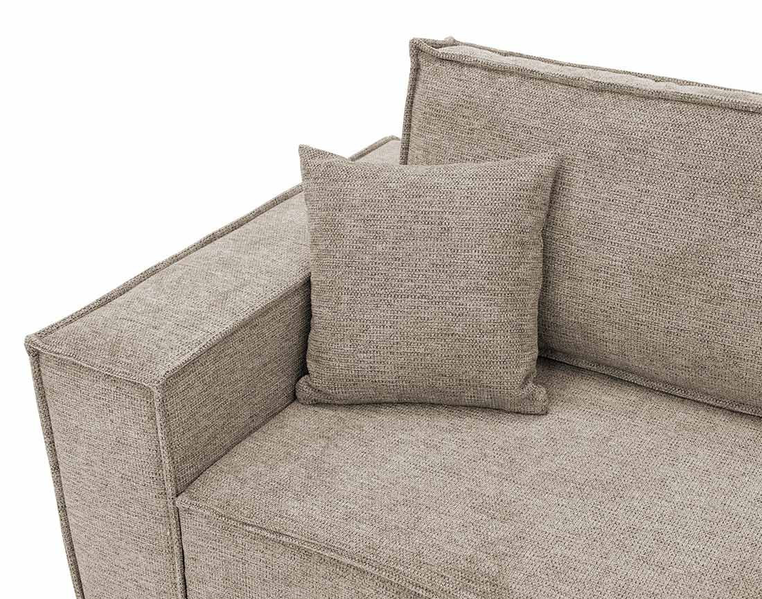 Canapé droit 3 places convertible avec coffre en tissu texturé Cezanne Canapé droit 3 places convertible avec coffre en tissu texturé Cezanne
