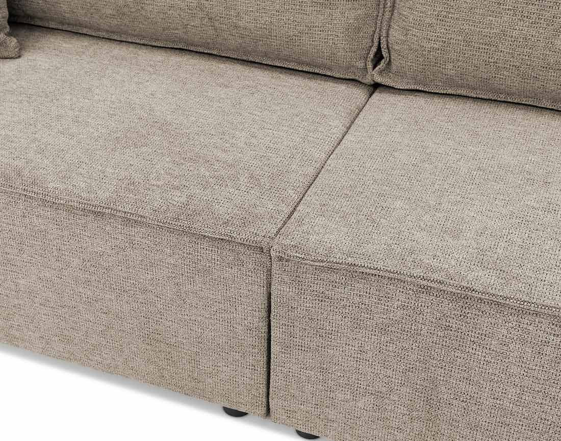 Canapé droit 3 places convertible avec coffre en tissu texturé Cezanne Canapé droit 3 places convertible avec coffre en tissu texturé Cezanne