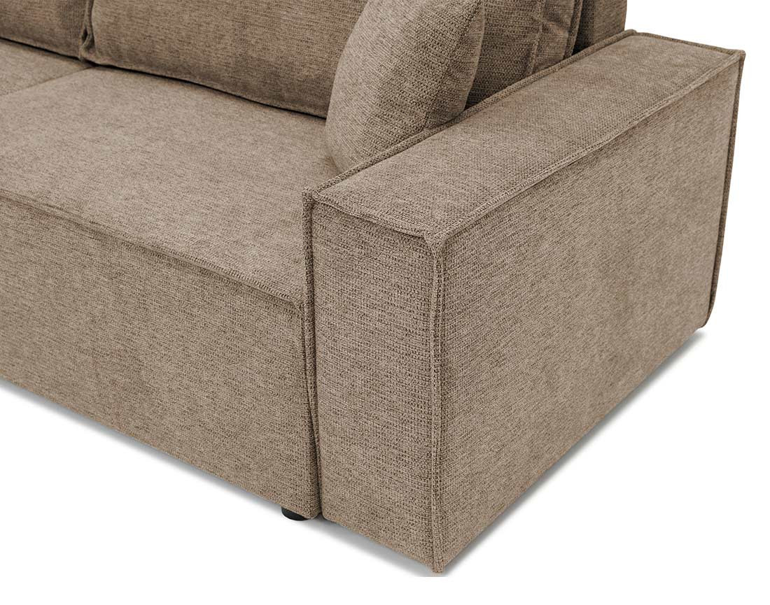 Canapé droit 3 places convertible avec coffre en tissu texturé Cezanne