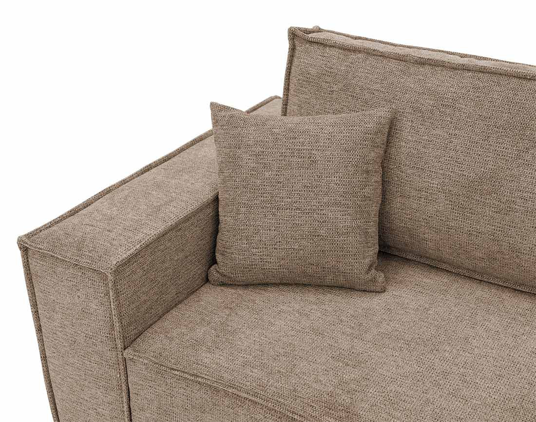 Canapé droit 3 places convertible avec coffre en tissu texturé Cezanne