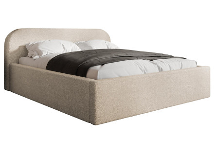 Lit coffre 140x200 cm en tissu bouclette Orane