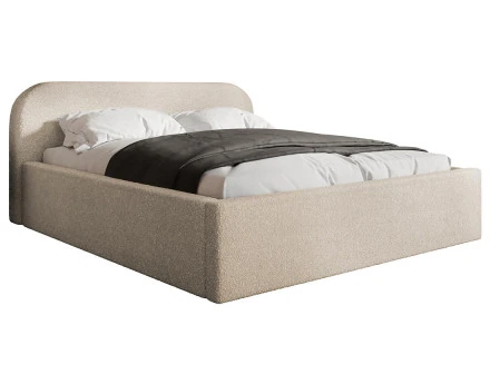 Lit coffre 140x200 cm en tissu bouclette Orane