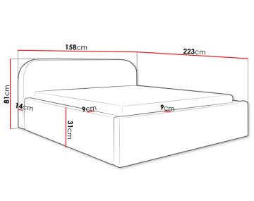 Lit coffre 140x200 cm en tissu bouclette Orane