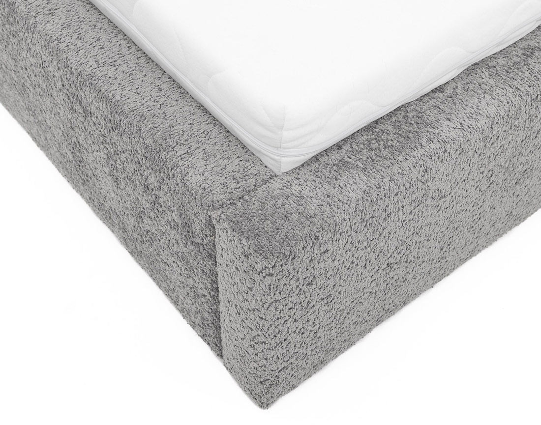 Lit coffre 140x200 cm en tissu bouclette Orane