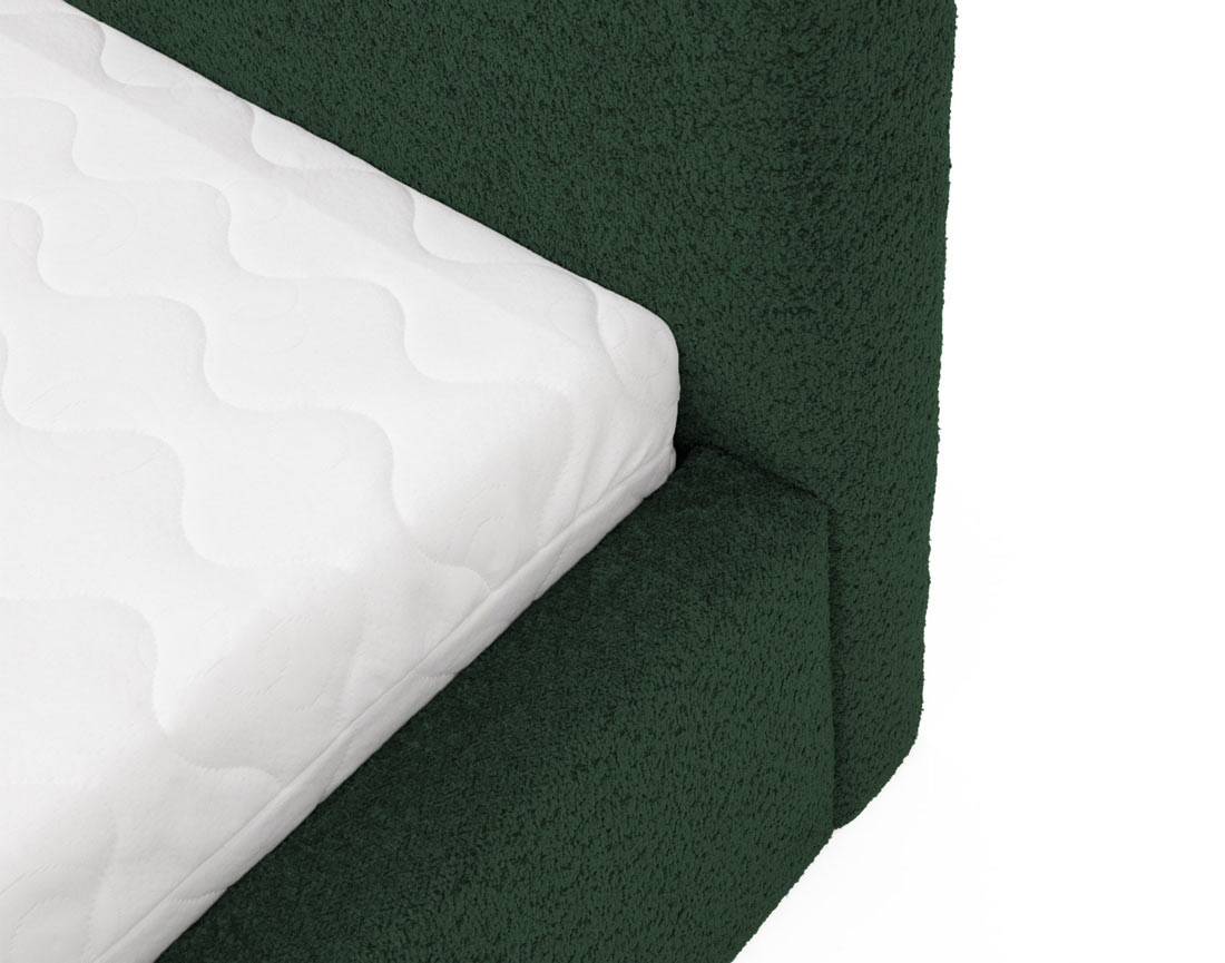 Lit coffre 140x200 cm en tissu bouclette Orane