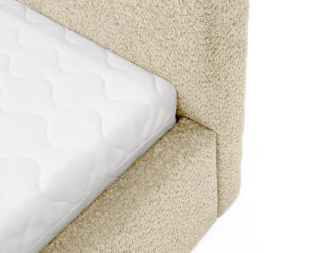 Lit coffre 140x200 cm en tissu bouclette Orane