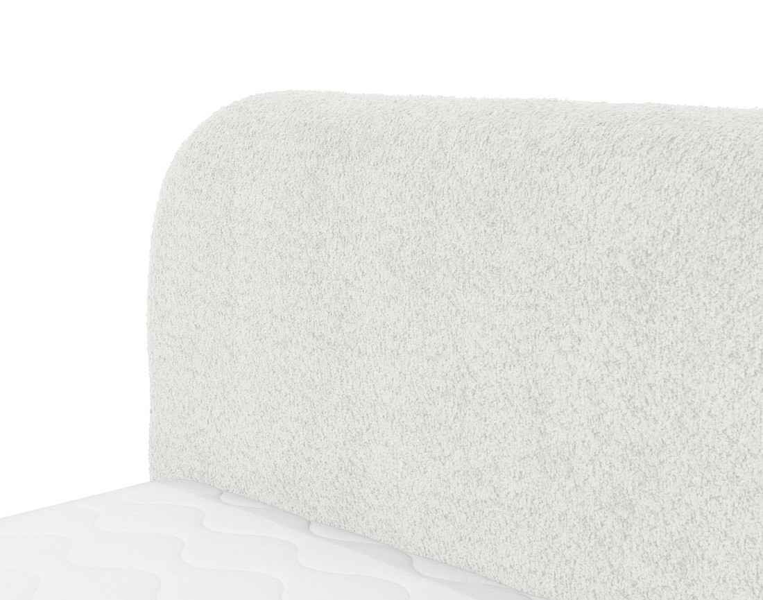Lit coffre 160x200 cm en tissu bouclette Orane