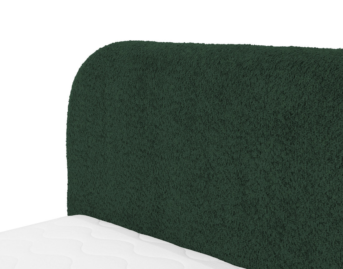 Lit coffre 160x200 cm en tissu bouclette Orane