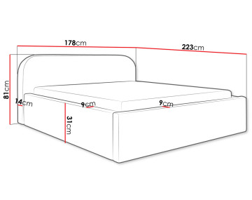 Lit coffre 160x200 cm en tissu bouclette Orane